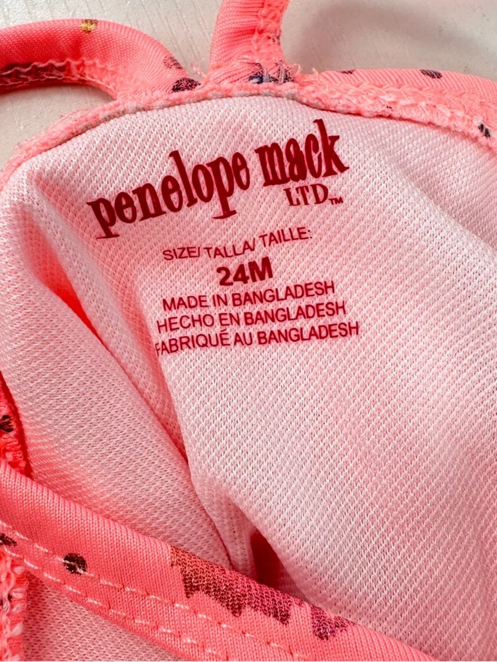 Penelope Mack toddler one piece swimsuit unicorn bright pink 24M